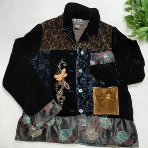 Melissa Collection Velvet‎ Color Block Top  XS